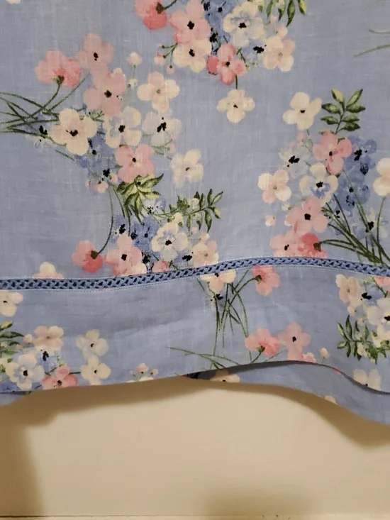 J. Jill Love Linen Blue Floral Sleeveless Shift Dress Size Large - Picture 12 of 12